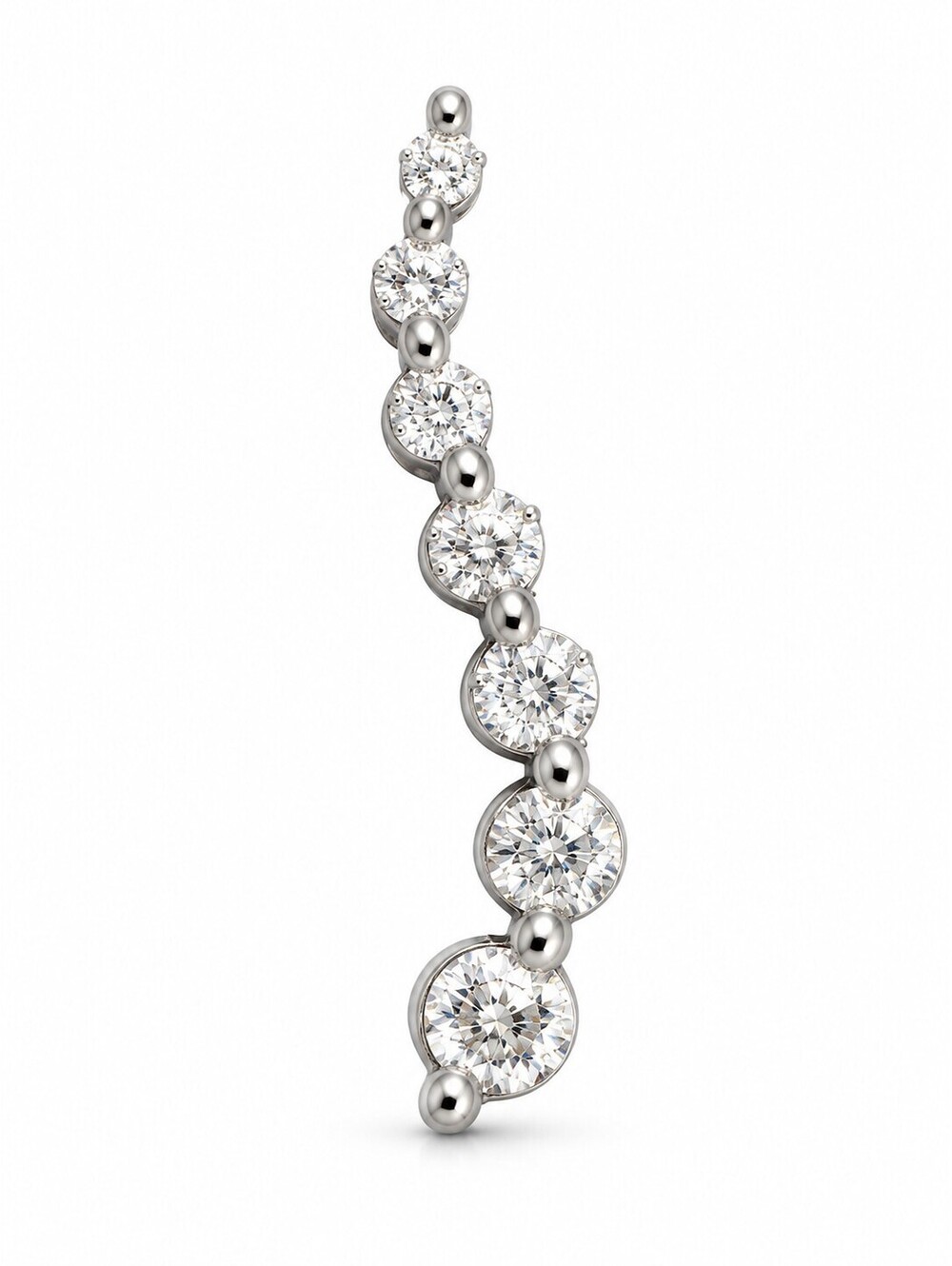 10K White Gold 7-Stone Diamond Journey Pendant